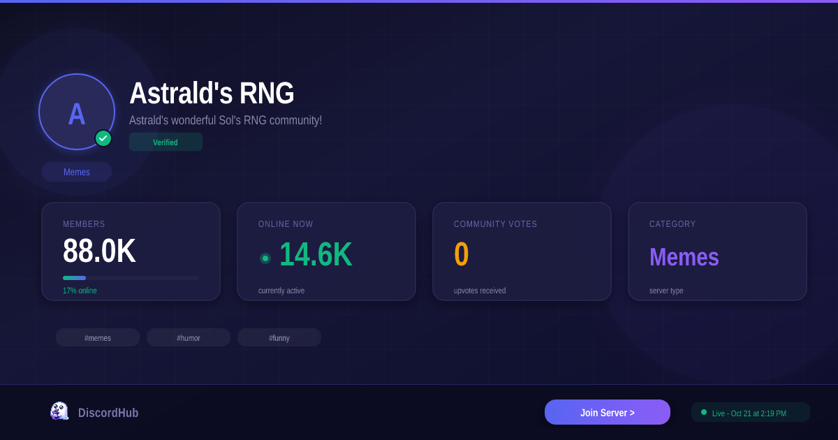 Astrald's RNG Discord Server — Join 86K+ Members | Memes [2026]