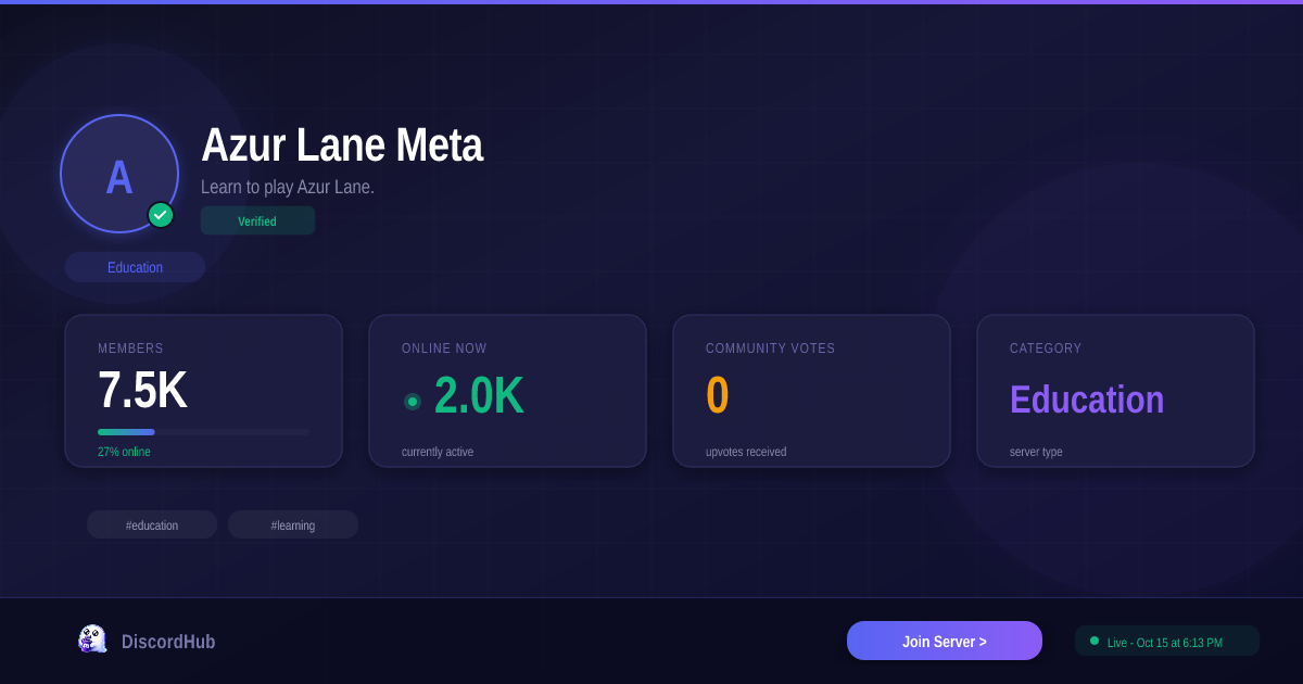 Azur Lane Meta Discord Server — Join 7.7K+ Education Members [2026]