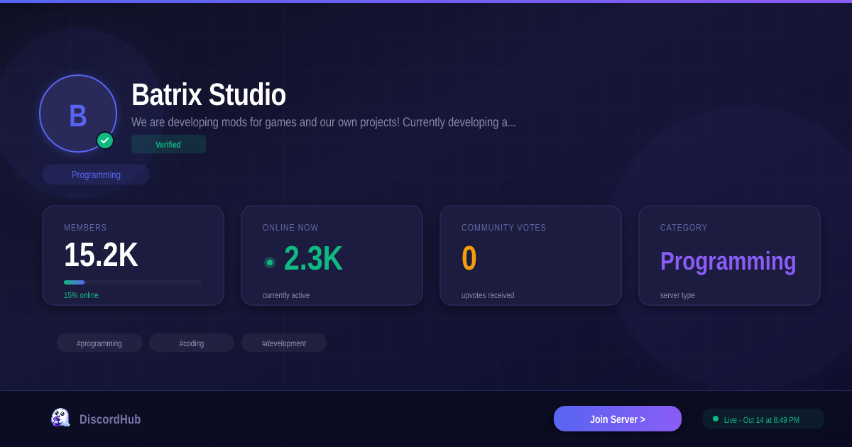 Batrix Studio Discord — Best Programming Server | 16K+ Members [2026]
