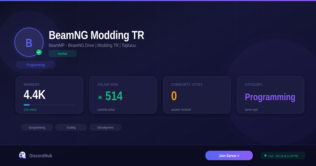 Join BeamNG Modding TR Discord — 3.7K+ Active Programming Members [2026]