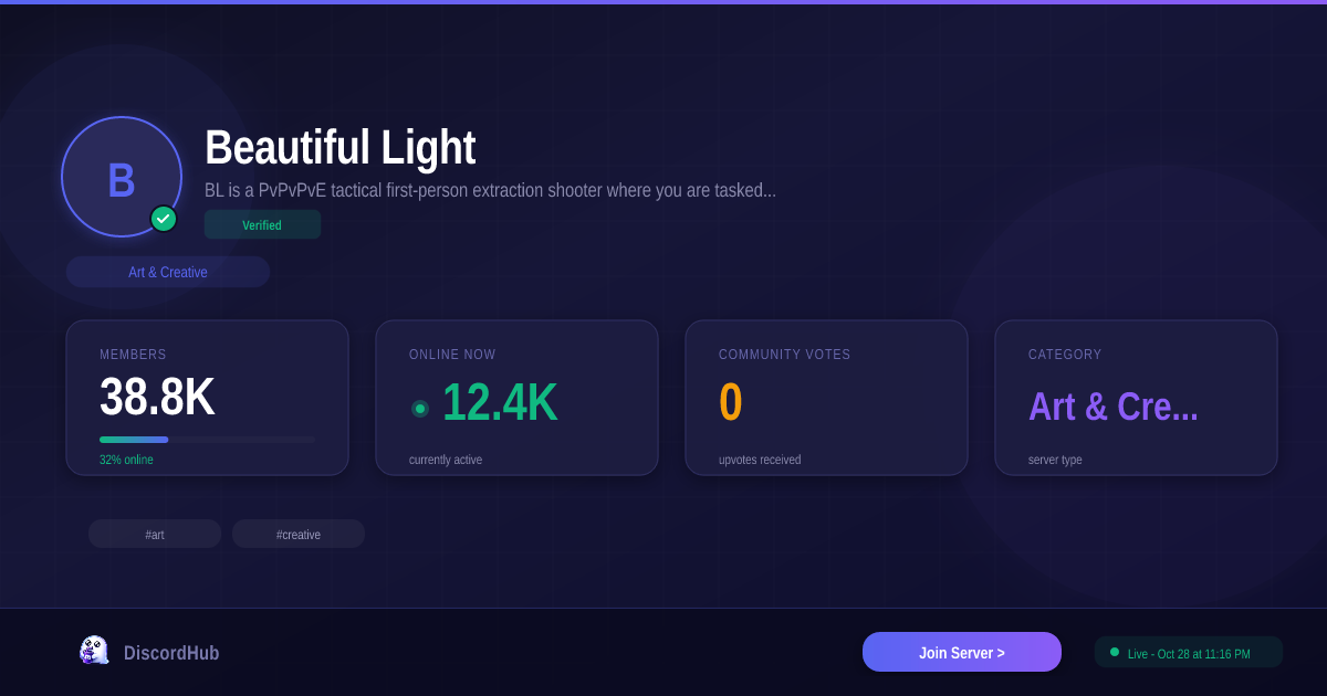 Beautiful Light Discord — Best Art & Creative Server | 38K+ Members [2026]