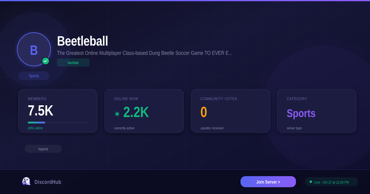 Join Beetleball 🐞⚽ Discord — 6.4K+ Sports Members [Free Invite]
