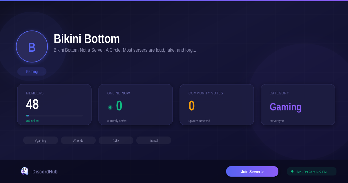 Bikini Bottom Discord Server — Gaming Community | Join Free [2026]