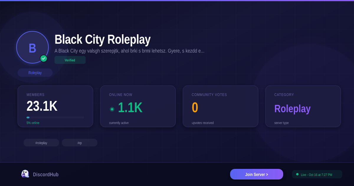 Join Black City Roleplay Discord — 19K+ Roleplay Members [Free Invite]