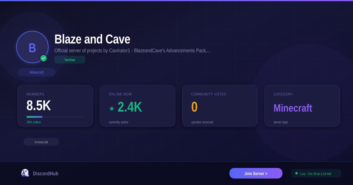 Blaze and Cave — Massive Minecraft Discord Server (7.9K+ Members)