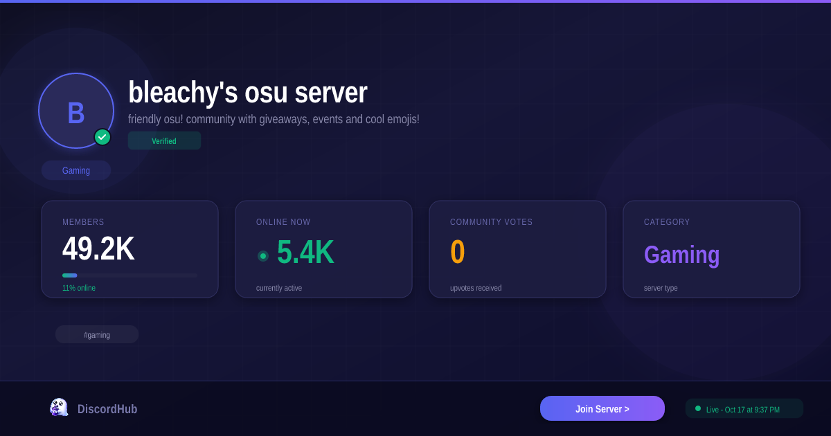 Bleachy bleachy's osu server — The #1 Gaming Discord Server (50K+ Members)