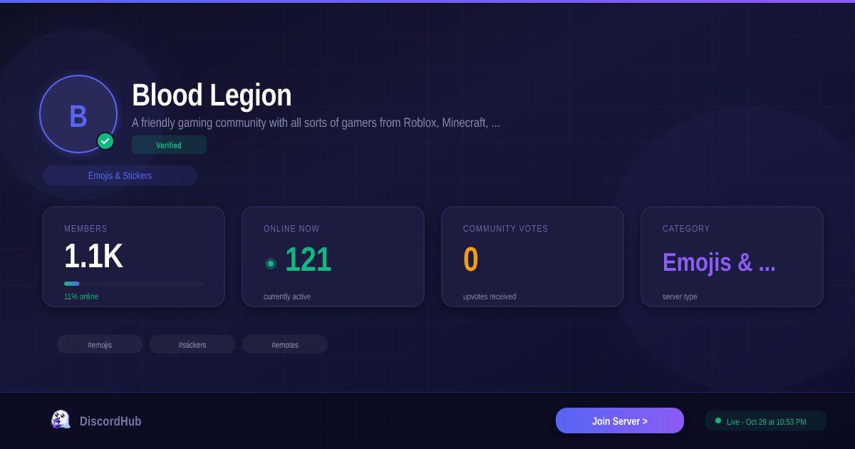 Blood Legion Discord — 1.1K+ Emojis & Stickers Members | Join Free [2026]