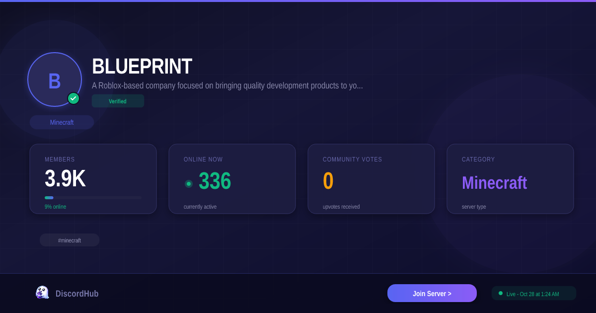 BLUEPRINT® Discord — 3.9K+ Minecraft Members | Join Free [2026]