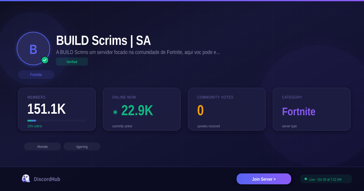 BUILD Scrims | SA Discord — Biggest Fortnite Server | 148K+ Members