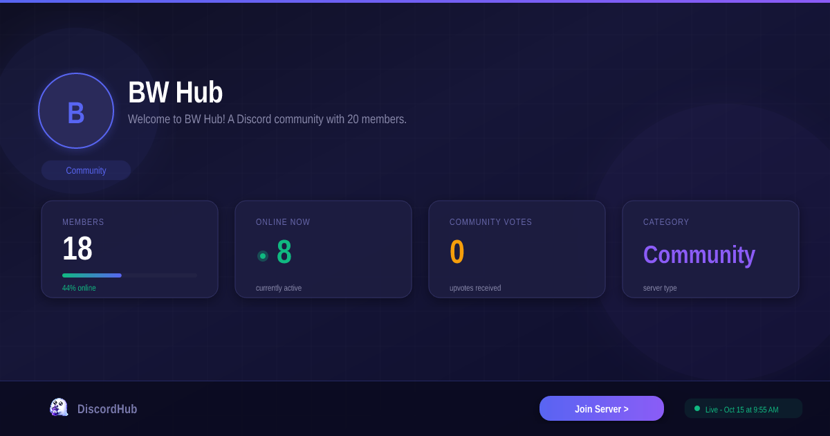Join BW Hub Discord Server — Active Community Community [2026]