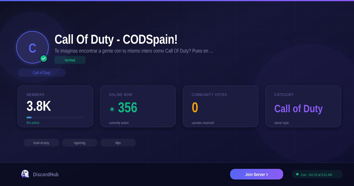 Call Of Duty - CODSpain! Discord — 3.5K+ Call of Duty Members | Join ...