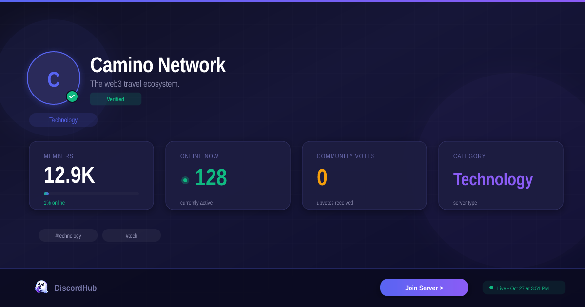 Camino Network — Massive Technology Discord Server (13K+ Members)