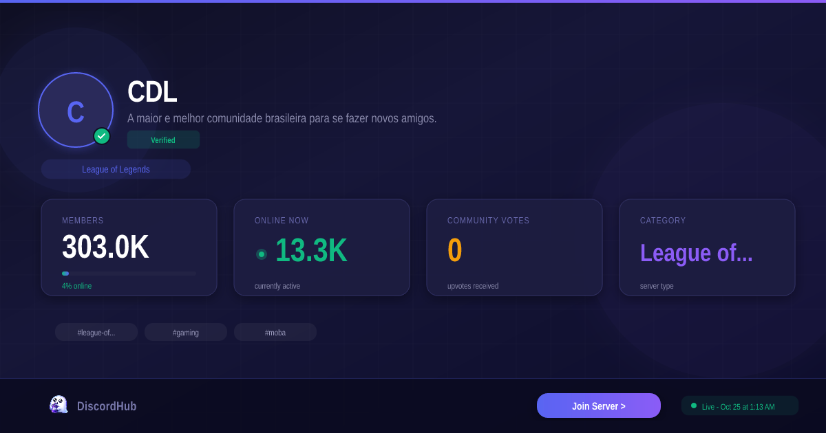 CDL Discord Server — 287K+ Members | Huge League of Legends [2026]