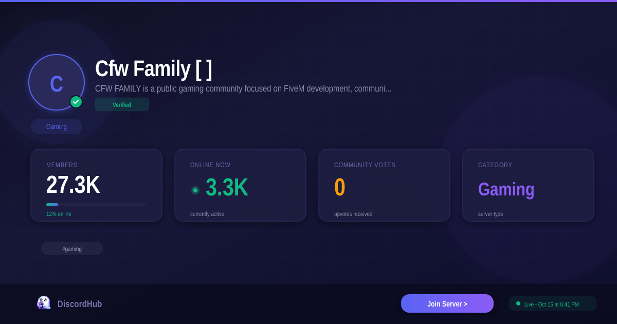 🌙Cfw Family [ 𝐂𝐟𝐰𝟐 ] Discord — 21K+ Members | #1 Gaming Server [2026]