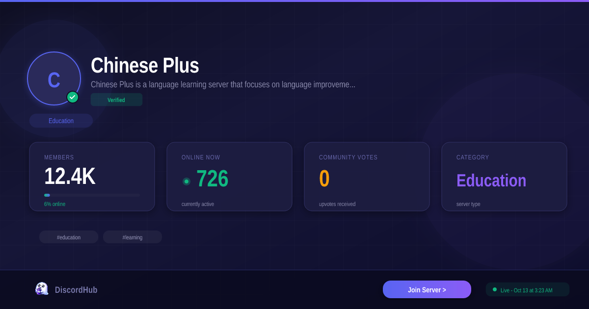 Join Chinese Plus Discord — 12K+ Education Members [Free Invite]