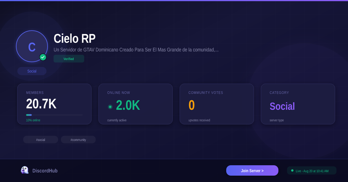Cielo RP Discord Server 21K Members Top Social 2026 