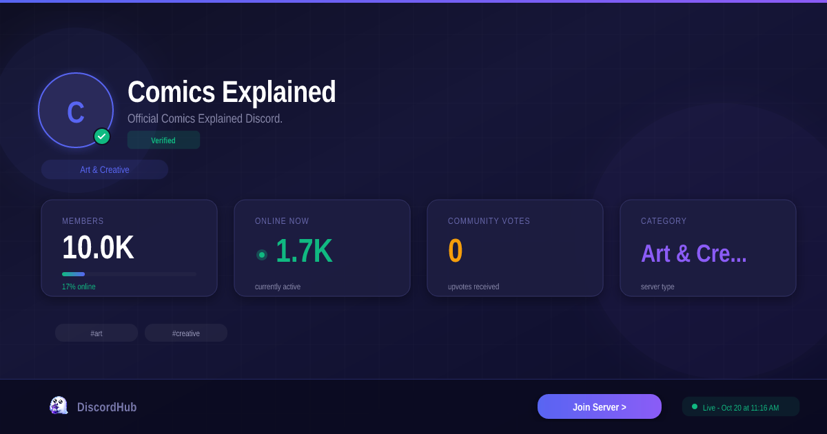 Comics Explained Discord Server — Join 9.7K+ Art & Creative Members [2026]