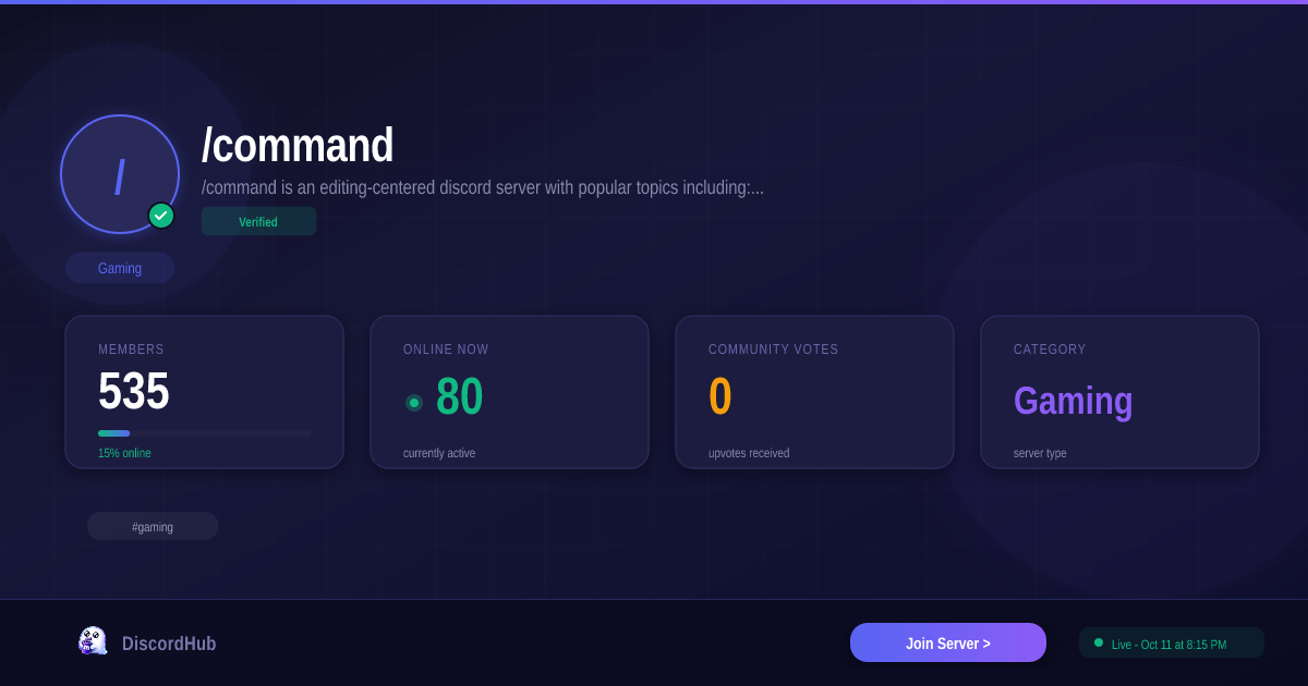 /command Discord Server — Join 17K+ Gaming Members [2026]