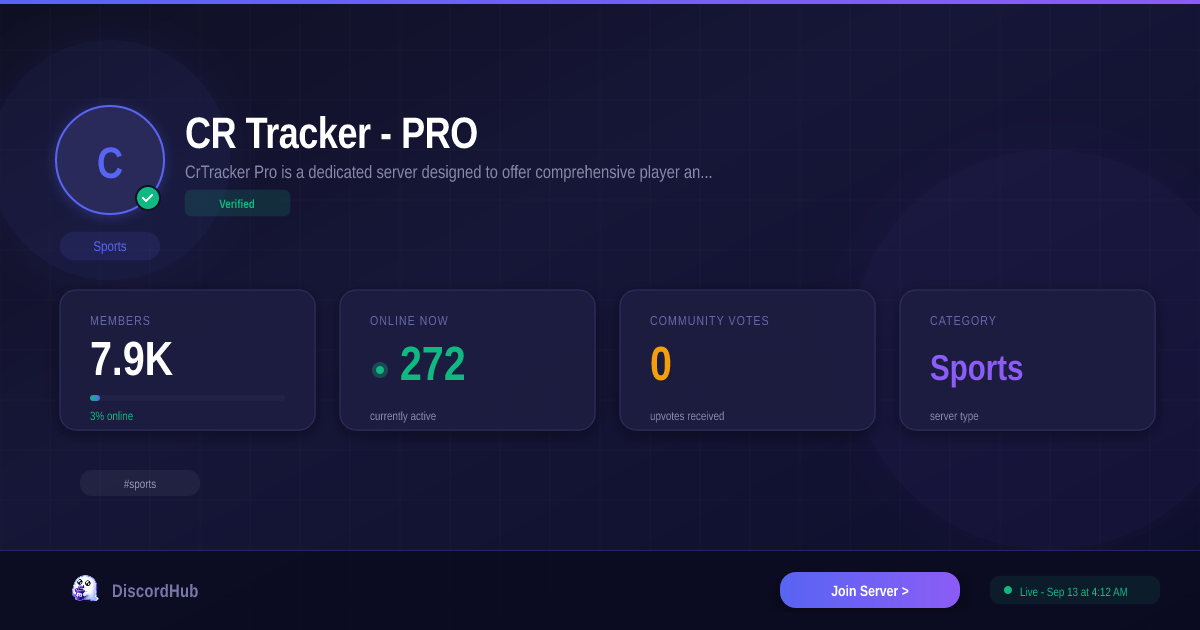 CR Tracker - PRO — Massive Sports Discord Server (7.8K+ Members)