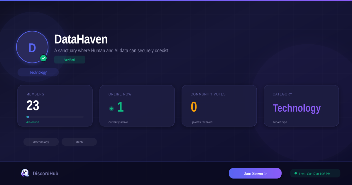 DataHaven 🫎 Discord Server — Join 120K+ Members | Technology [2026]