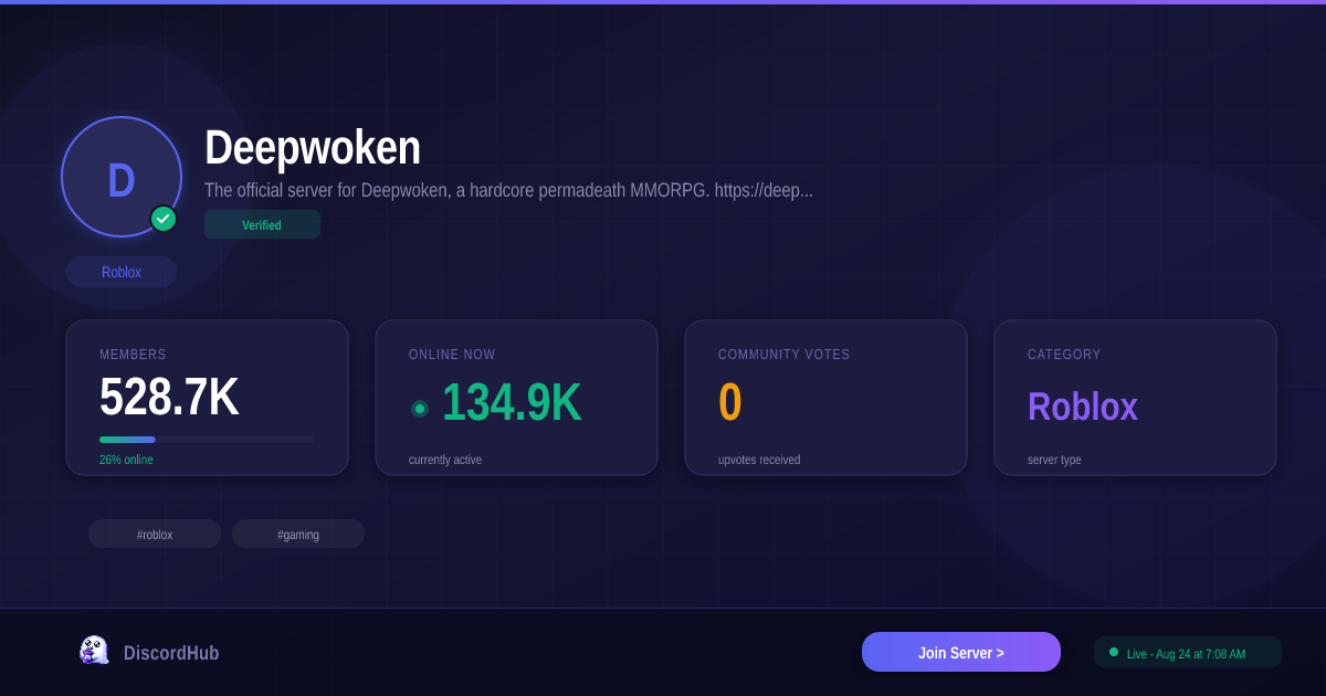 Deepwoken Discord Server Join 532K Members Roblox 2026 Deepwoken 