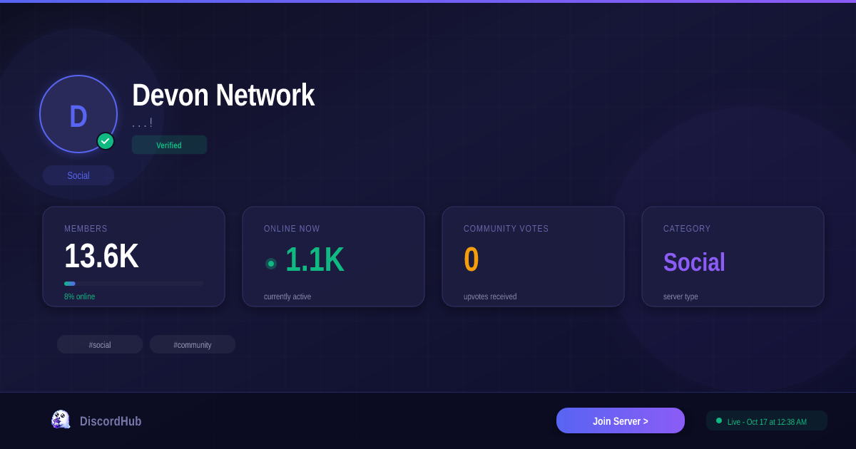 Devon Network Discord Server — Join 12K+ Social Members [2026]