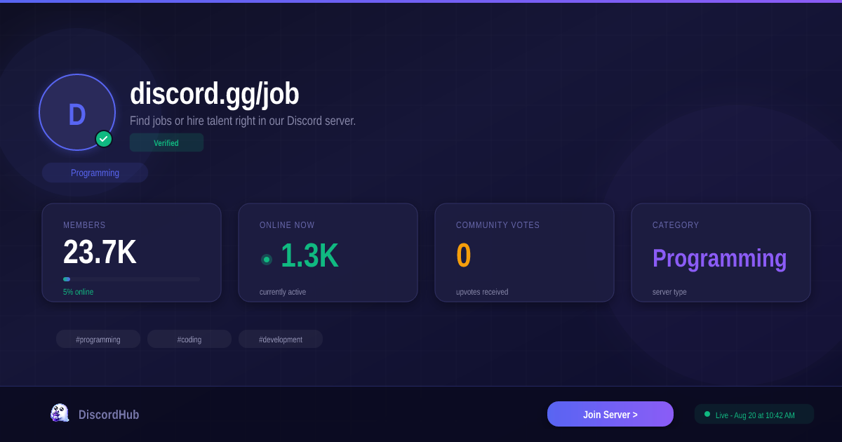 Discord gg job Discord Server Join 23K Programming Members 2026 
