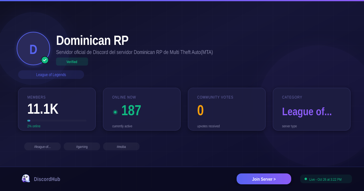 Dominican RP Discord — Best League of Legends Server | 10K+ Members [2026]