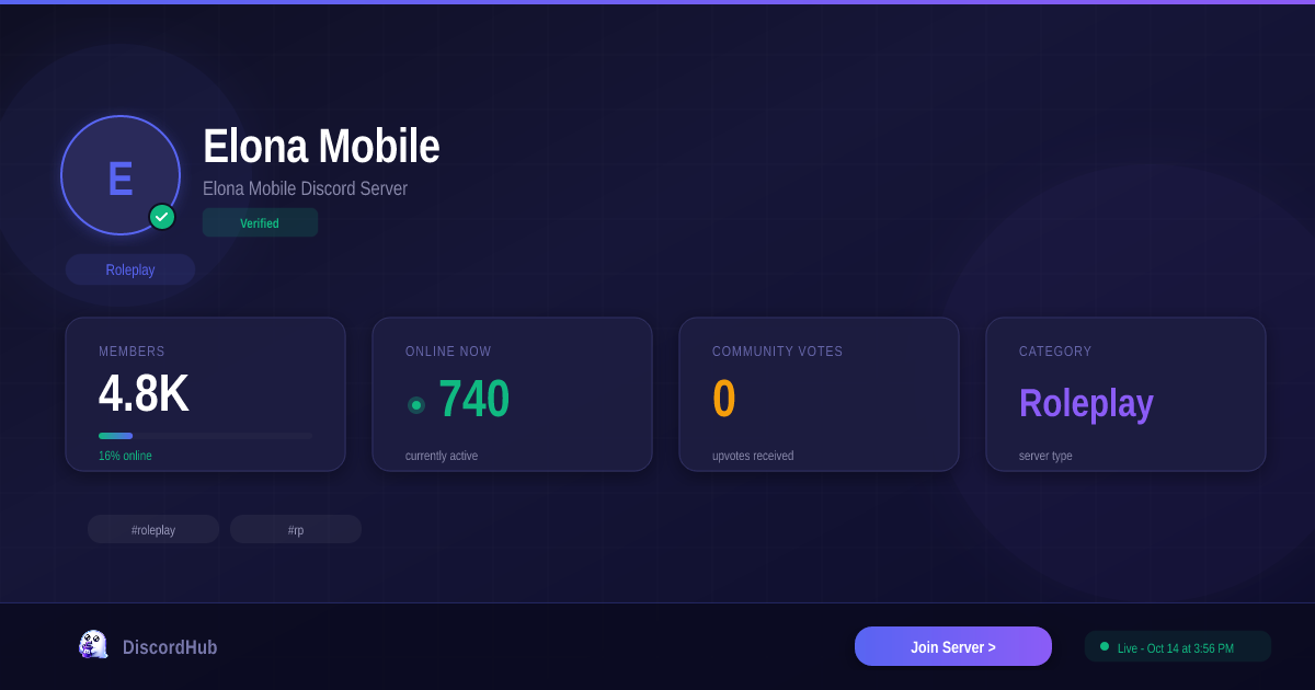 Elona Mobile — Popular Roleplay Discord (4.8K+ Members) [2026]