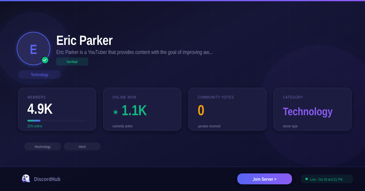 Eric Parker Discord Server — Join 5.8K+ Technology Members [2026]
