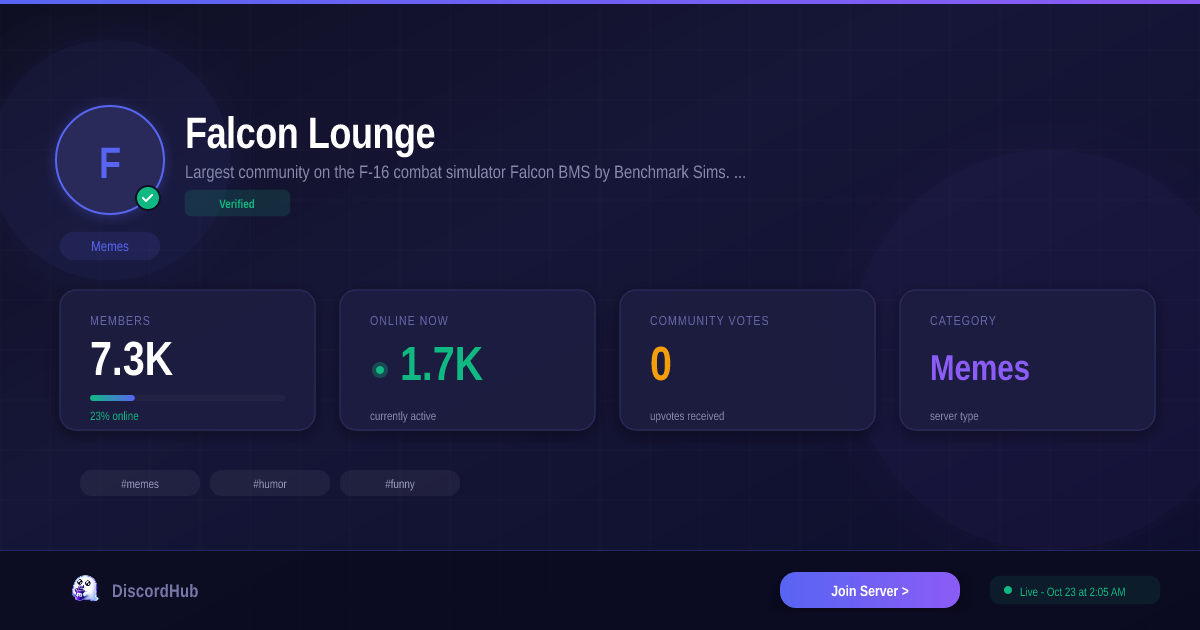 Join Falcon Lounge Discord — 7.4K+ Memes Members [Free Invite]