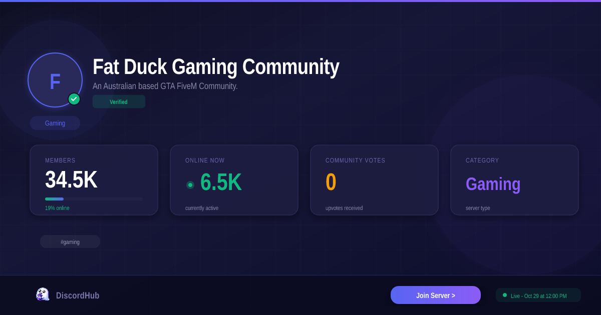 Fat Duck Gaming Community Discord Server — Join 33K+ Gaming Members [2026]