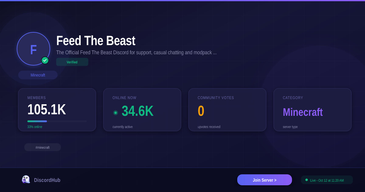 Feed The Beast Discord Server — Join 105K+ Members | Minecraft [2026]