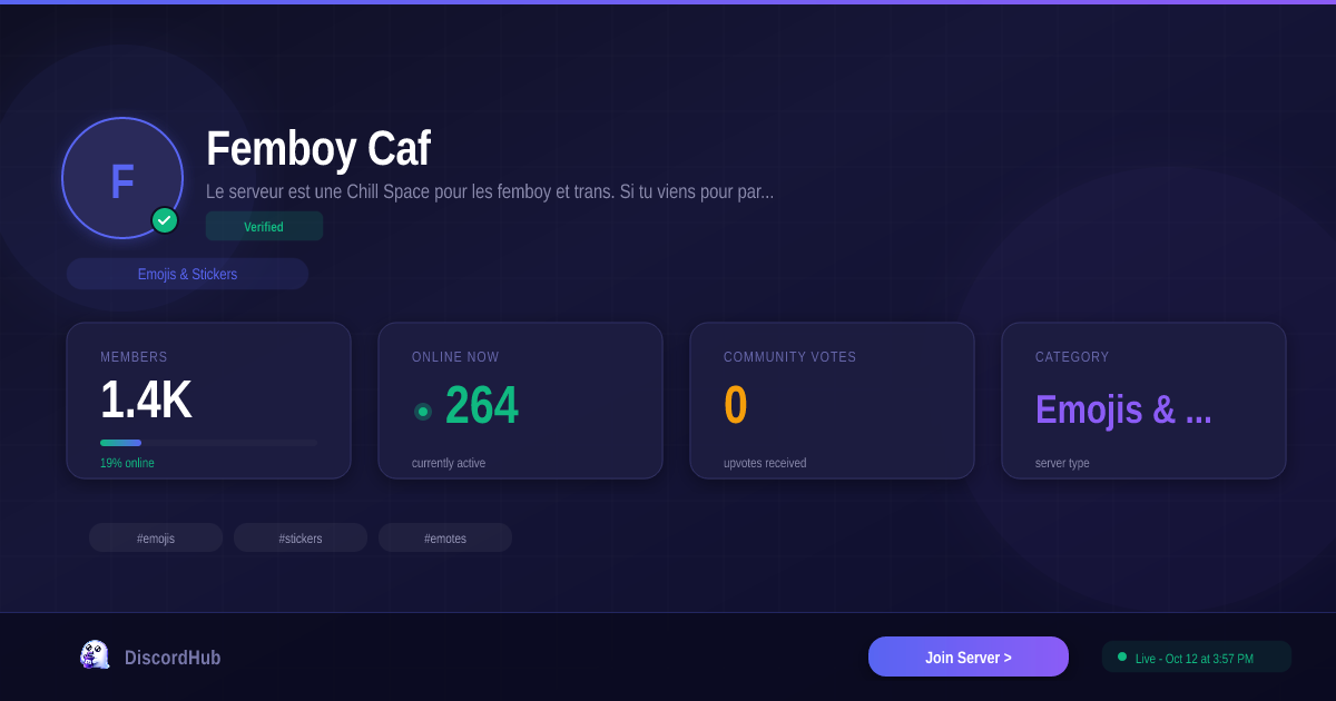 Femboy Café Discord Server — 1.4K+ Members | Best Emojis & Stickers [2026]