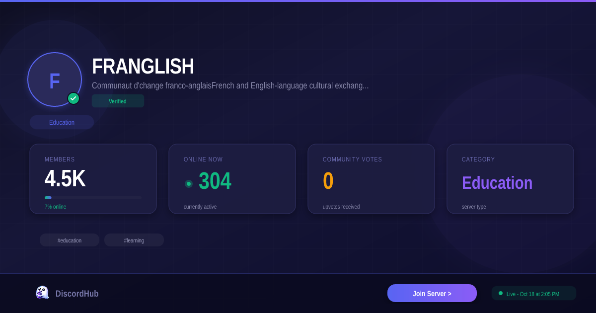 Join FRANGLISH Discord — 4.5K+ Active Education Members [2026]