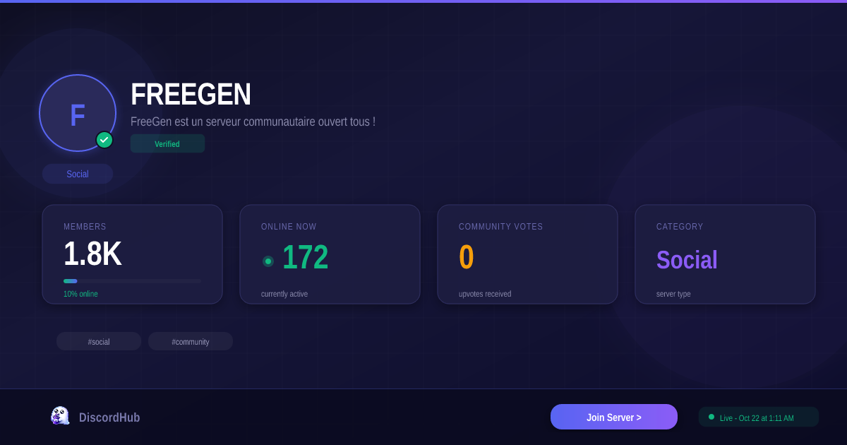 Join 🏴・FREEGEN 🤍 Discord — 1.9K+ Active Social Members [2026]