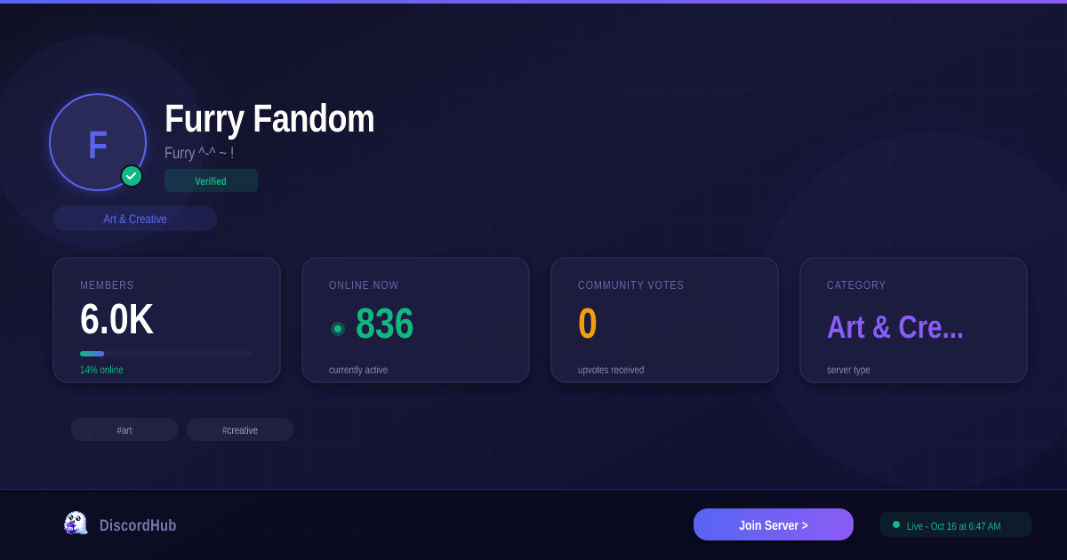 Furry Fandom Discord — Best Art & Creative Server | 5.9K+ Members [2026]