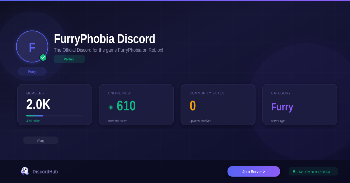 FurryPhobia Discord Discord Server — Furry Community | 2.0K+ Members