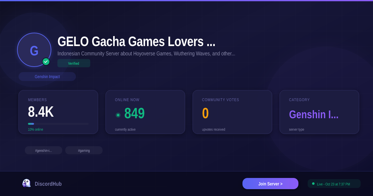 GELO ・ Gacha Games Lovers Indonesia Discord Server — Join 8.4K+ Genshin ...