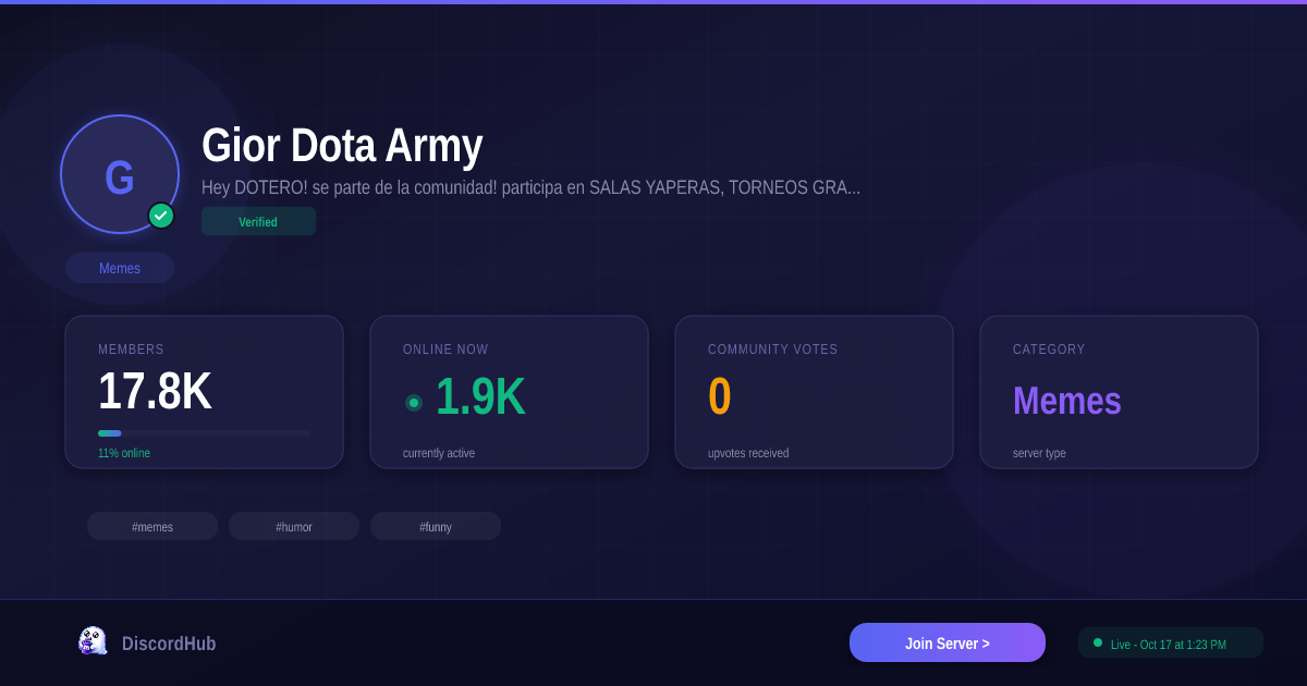 Join Gior Dota Army Discord — 18K+ Memes Members [Free Invite]