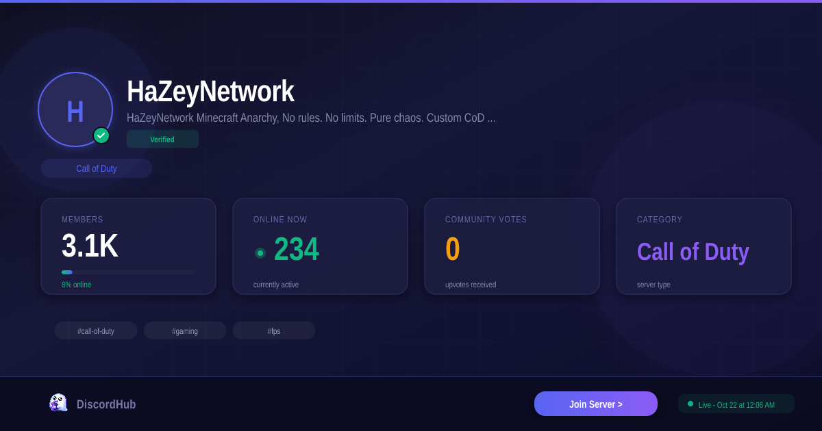 HaZeyNetwork Discord — 3.1K+ Call of Duty Members | Join Free [2026]
