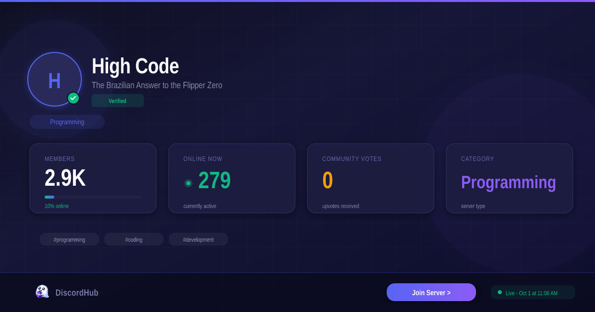 High Code Discord Server — Programming Community | 2.9K+ Members