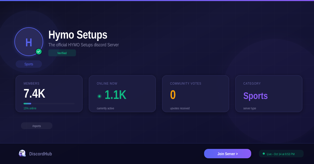 Join Hymo Setups Discord — 6.9K+ Sports Members [Free Invite]