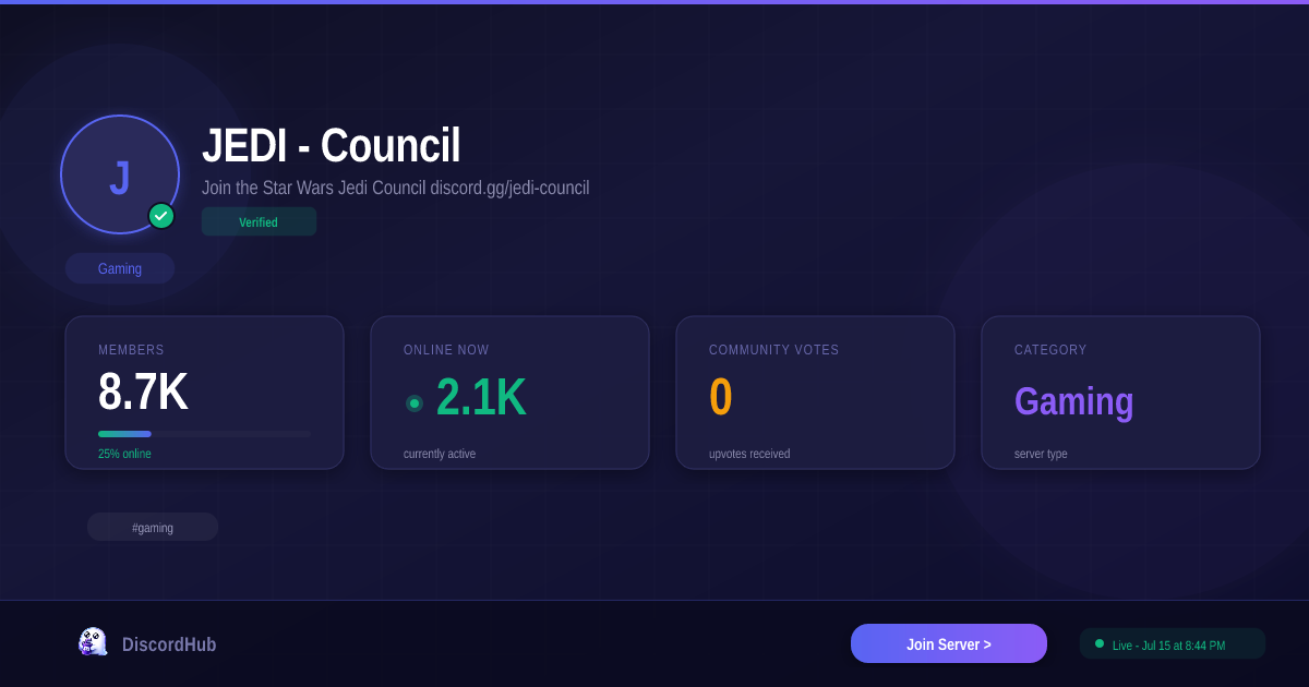 JEDI - Council Discord — Best Gaming Server | 8.5K+ Members [2026]