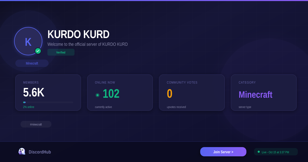 Join KURDO KURD Discord — 5.4K+ Minecraft Members [Free Invite]