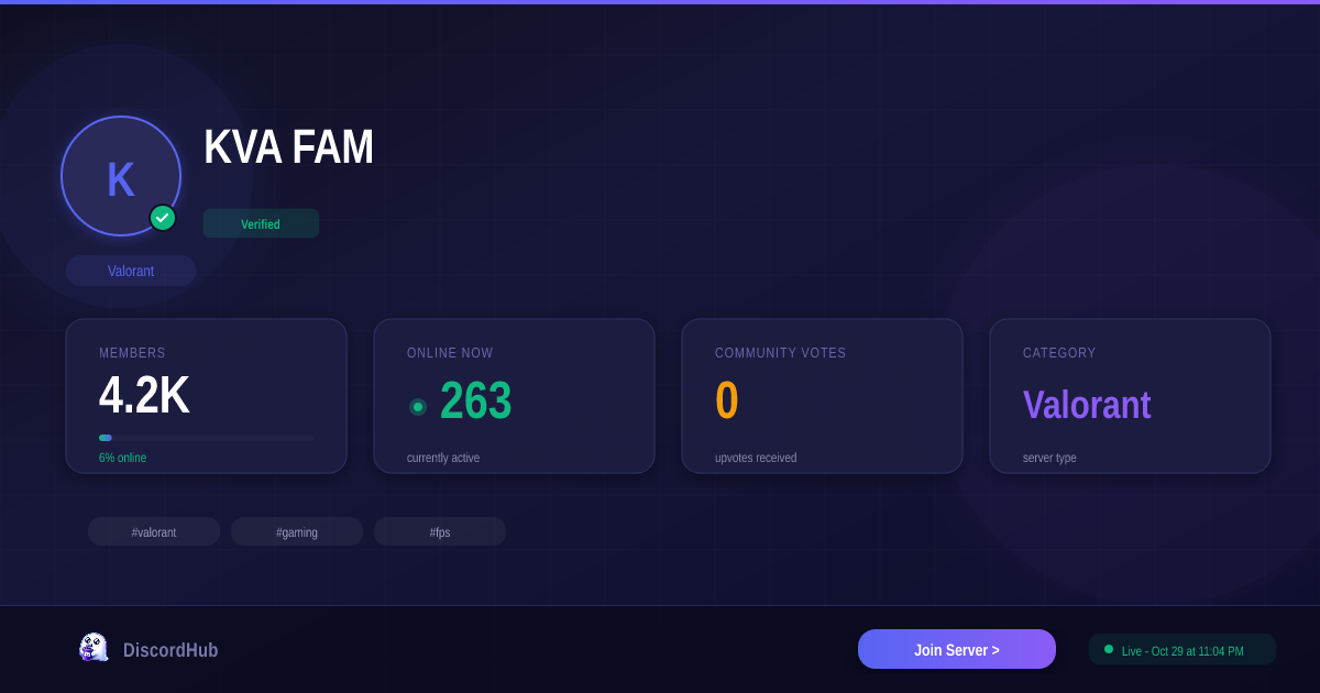 KVA FAM Discord Server — 4.0K+ Members | Best Valorant [2026]