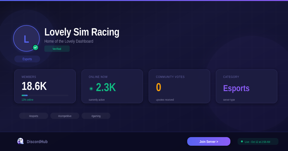 Lovely Sim Racing Discord — Best Esports Server | 17K+ Members [2026]