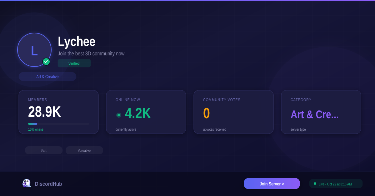 Lychee Photo Server Lychee — Massive Art & Creative Discord Server (29K+ Members)
