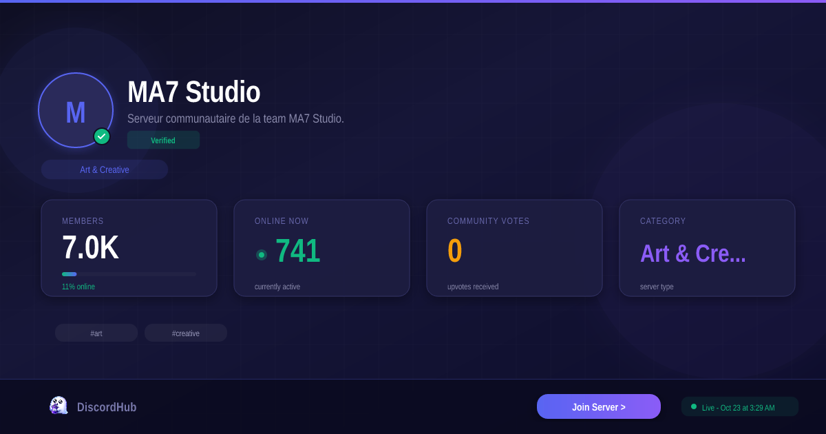 MA7 Studio Discord — Best Art & Creative Server | 6.9K+ Members [2026]