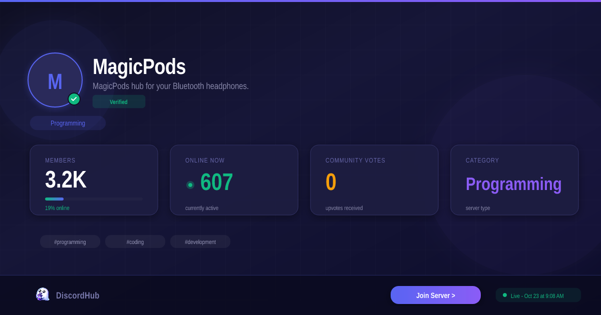 MagicPods Discord Server — 3.0K+ Members | Best Programming [2026]